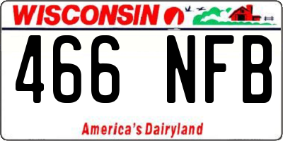 WI license plate 466NFB