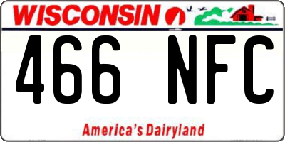 WI license plate 466NFC