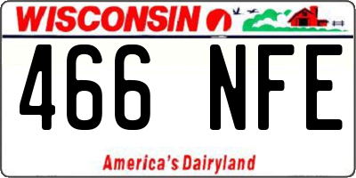 WI license plate 466NFE