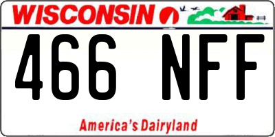 WI license plate 466NFF