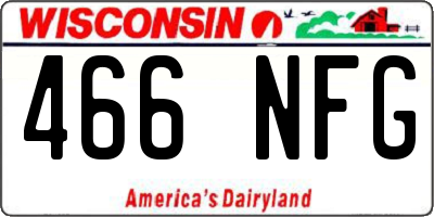 WI license plate 466NFG