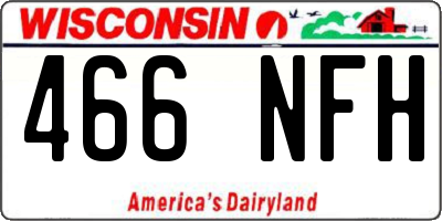 WI license plate 466NFH