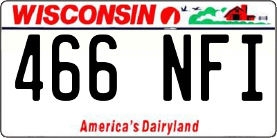 WI license plate 466NFI
