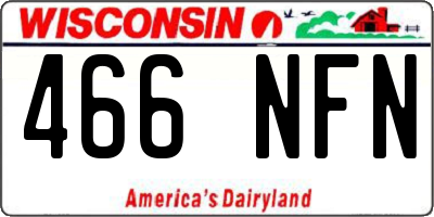 WI license plate 466NFN