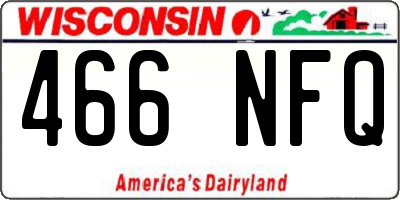 WI license plate 466NFQ