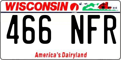 WI license plate 466NFR