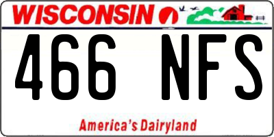 WI license plate 466NFS