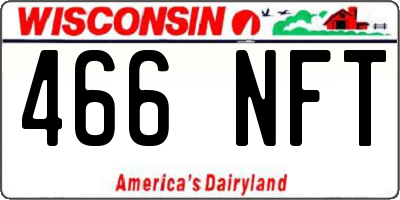 WI license plate 466NFT