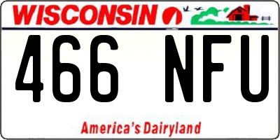 WI license plate 466NFU