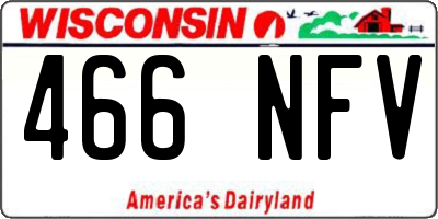 WI license plate 466NFV