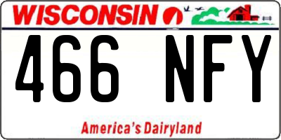 WI license plate 466NFY