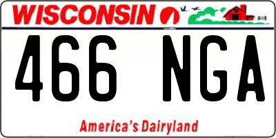 WI license plate 466NGA