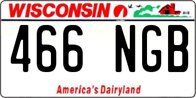 WI license plate 466NGB