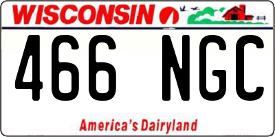 WI license plate 466NGC