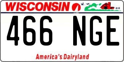 WI license plate 466NGE