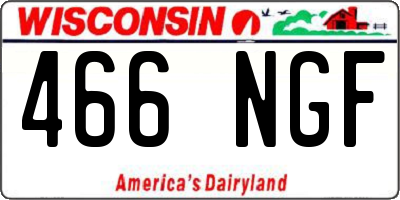 WI license plate 466NGF
