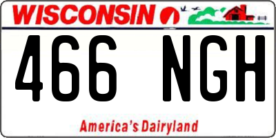 WI license plate 466NGH