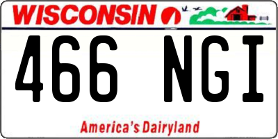 WI license plate 466NGI
