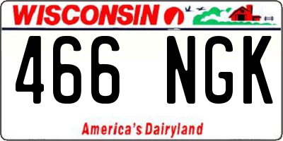 WI license plate 466NGK