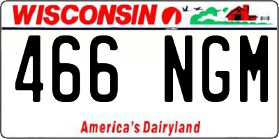 WI license plate 466NGM