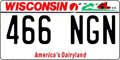 WI license plate 466NGN
