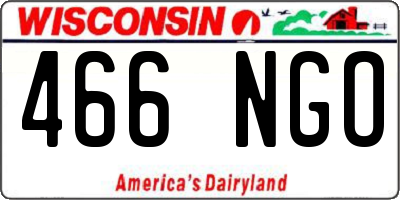 WI license plate 466NGO