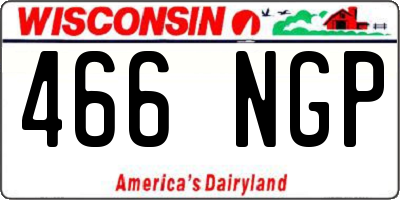 WI license plate 466NGP