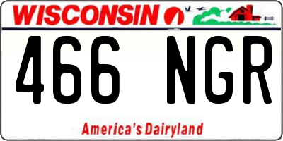 WI license plate 466NGR