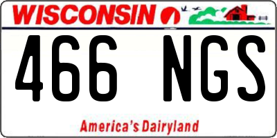 WI license plate 466NGS