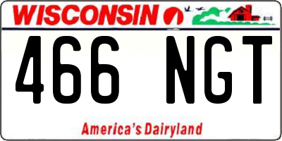 WI license plate 466NGT