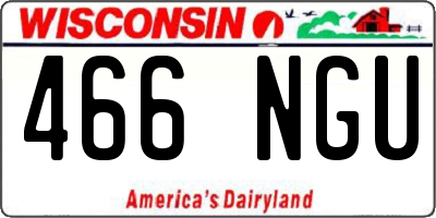 WI license plate 466NGU