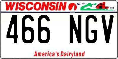 WI license plate 466NGV