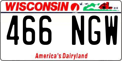 WI license plate 466NGW