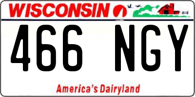 WI license plate 466NGY