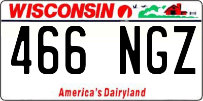 WI license plate 466NGZ