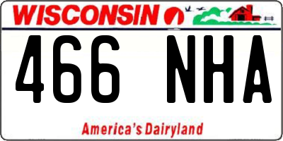 WI license plate 466NHA
