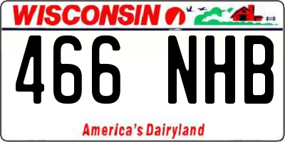 WI license plate 466NHB