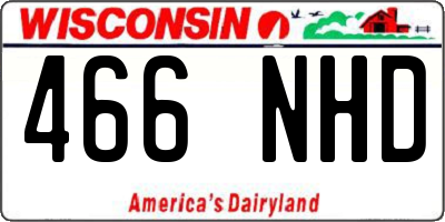 WI license plate 466NHD