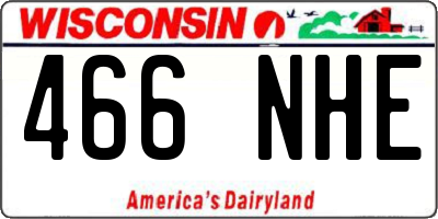 WI license plate 466NHE