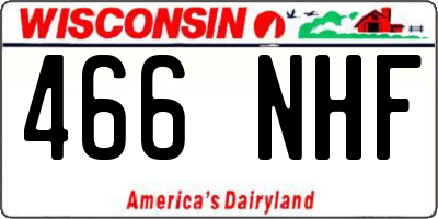 WI license plate 466NHF