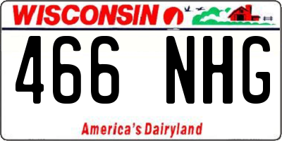 WI license plate 466NHG