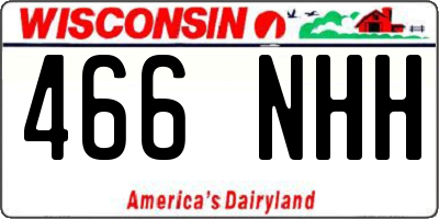 WI license plate 466NHH