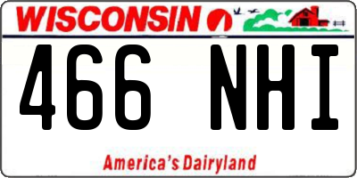 WI license plate 466NHI