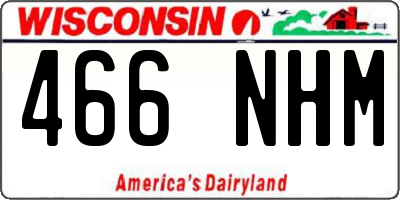 WI license plate 466NHM