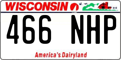 WI license plate 466NHP