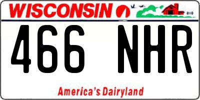 WI license plate 466NHR