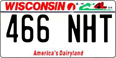 WI license plate 466NHT