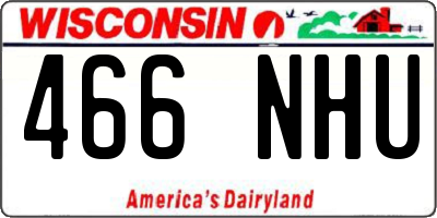 WI license plate 466NHU