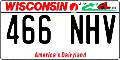 WI license plate 466NHV