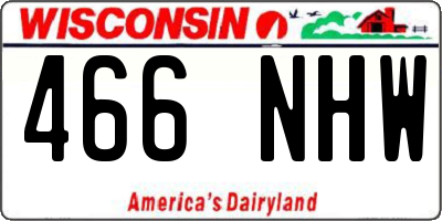 WI license plate 466NHW